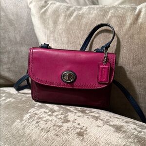 Coach Two-Tone Pink and Burgundy Crossbody Bag